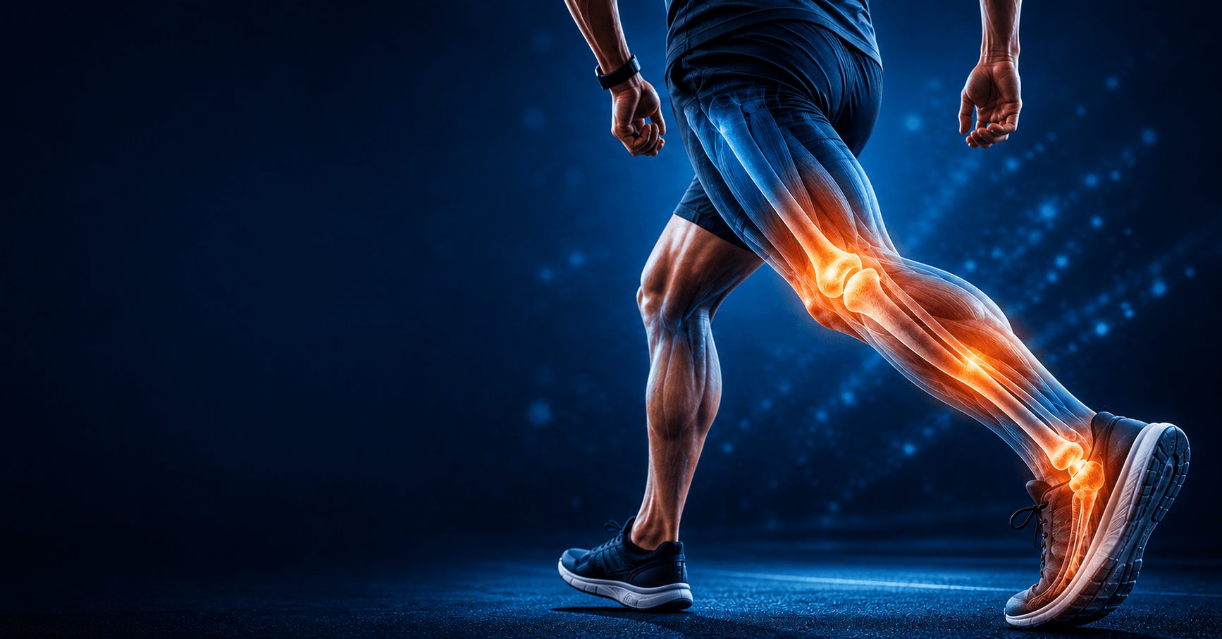 Runner experiencing knee and ankle pain during physical activity