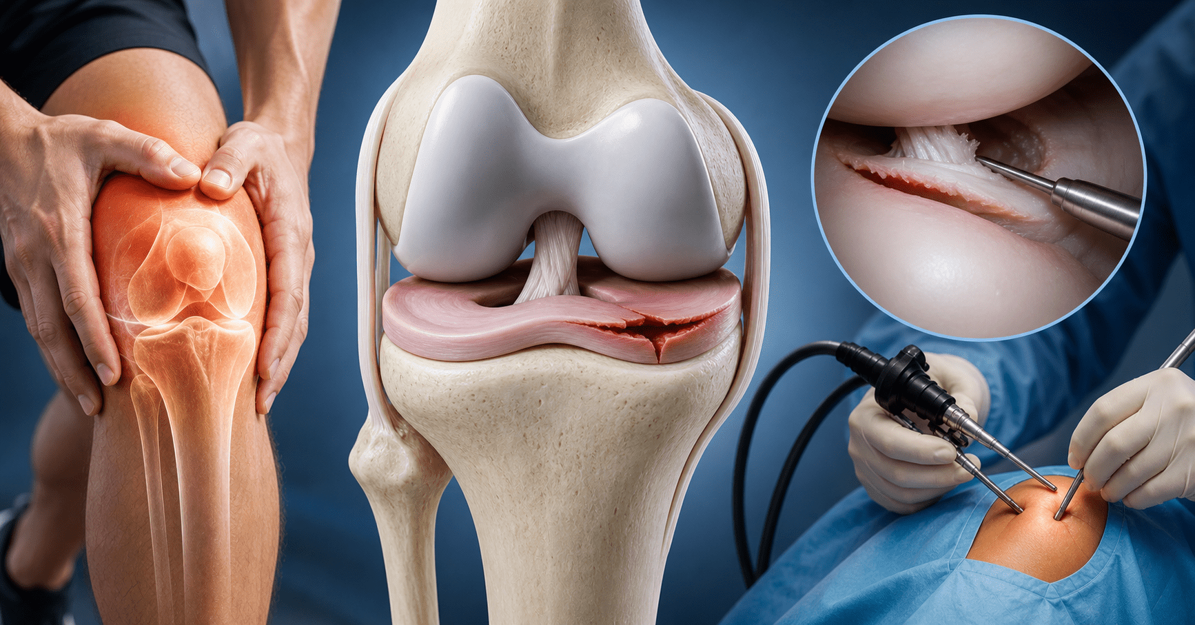 “Torn meniscus showing knee injury and arthroscopic treatment options”