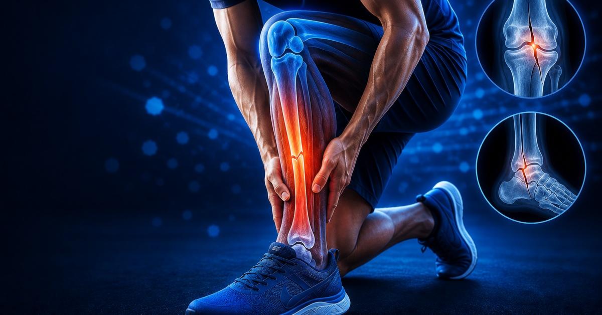 Runner experiencing knee pain during physical activity